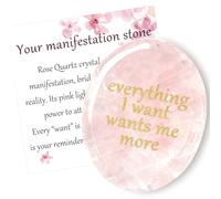 Virelle Rose Quartz Thumb Stones for Manifestation, Worry Stone for Anxiety Relief - Healing Crystals for Adults, Women & Kids | Spiritual Crystal Gifts with Meaning with Gift Box