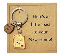 Virelle Simulation Bread Toast Keychain for Women New Home Gifts Congratulations Gift Good Luck Charms New Beginnings Divorce Gifts for Women Cute Breakup Goodbye for Coworkers Going Away Gift