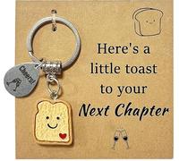 Virelle Simulation Bread Toast Keychain for Women, New Job Gifts for Women, Congratulations Gift, Good Luck Charms, New Beginnings Gift, Divorce Gifts for Women Best Friend Keychain(Next Chapter)