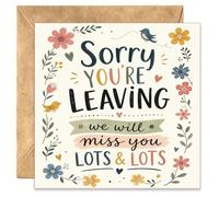 Virelle Sorry You‘re Leaving Cards for Colleagues, Funny Farewell Gift for Coworker Going Away, Good Luck in Your New Job Card with Envelope, I Will Miss You Goodbye Card for Friends Women Men