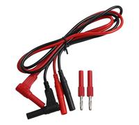 VIRELLO 4MM Banana Leads, 15A Multimeter Extension Cables with Right Angle and Straight Connectors, Flexible Pure Copper Wire for Electrical Testing, 4-Pack Red Black