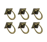 VIRELLO 6PCS Vintage Drawer Knobs, Antique Bronze Zinc Alloy Cabinet Handles with Ring Pull, Retro Suitcase Knob for Furniture Door Dresser Kitchen Bedroom Decor, 42mm
