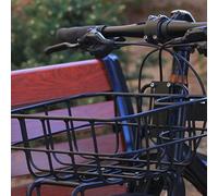 VIRELLO Aluminium Alloy Bike Basket, Front Handlebar Mount with Net Pocket for Mountain Road Bikes, Lightweight Low-Profile Design 35.6x25x13cm, Black