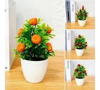 VIRELLO Artificial Fruit Bonsai Tree Plastic Foam Fake Plant Realistic Look Long Lasting For Home Garden Office Wedding Party Decor