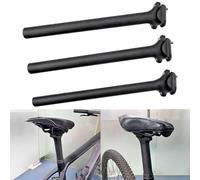 VIRELLO LightweightCarbonFiberBikeSeatpost,370mmMTBRoadSaddlePostfor27.2/30.8/31.6mm,Compatiblewith7x7mmand7x9mmRails,Black