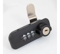 VIRELLO Mechanical Combination Cam Lock, Secure Keyless Cabinet Drawer Lock with Backup Key for Office File Cupboard, Red Green Indicator, ABS Zinc Alloy, Black, 7.7x3x1.4cm