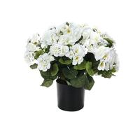 VIRELLO Silk Flocking Crabapple Flower Bouquet, Artificial Begonia Arrangement for Wedding Home Office Decor, Red 35cm Pot with 5 Bunches