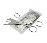 VIRELLO Stainless Steel Cable Ties, 100 Pack Photovoltaic Bracket Accessories for Solar Panel Wire Bundling, Width Under 7mm Weather Resistant Zip Ties for Secure Cable Management in Harsh Conditions