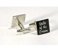 Virens Empourium Men's Cufflinks BLACK SQUARE, Best Man, Groom, Usher, Page Boy and Many More Titles with Gift Pouch with Every Pair of Cuff links (Brides Son)