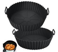 Viretec 2 Pack Air Fryer Silicone Liners for Ninja, Reusable Silicone Bowl Basket Fit for 3 to 5QT Air Fryer, Replacement of Flammable Parchment Paper