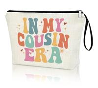 Virfuntaki Cousin Gifts for Women Cousin Birthday Gift for New Cousin Sister IN MY COUSIN ERA Makeup Bag Thanksgiving Christmas Gift for Cousin Female Keepsake Best Cousin Ever Gifts