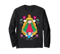 Virgen de Guadalupe Cartoon Santa María de Guadalupe Long Sleeve T-Shirt