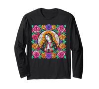 Virgen de Guadalupe Santa Maria Nuestra Reina de Mexico Long Sleeve T-Shirt