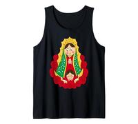 Virgen de Guadalupe Virgin Mary Virgencita Floral Cartoon Tank Top