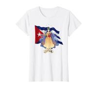 Virgen de la Caridad del Cobre Patrona de Cuba & Cuban Flag Value Graphic T-Shirt