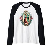 Virgen Maria Our Lady Virgen De Guadalupe Virgin Mary Raglan Baseball Tee
