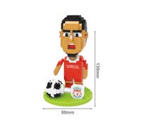 (VIRGIL, 400pcs) Football Soccer Player Star Mini Diamond Build Block Diy Brick Child Gift Toy