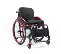 Virgil Self-Propelled Lightweight Aluminium Wheelchair - Folding Sports Transport Chair with Scissor Brakes, Quick Release Rear Wheels & Puncture-Proof Tyres - Compact Mobility Aid for Adults & Senior