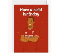 Virgil van Dijk Liverpool Birthday Card - Red Football Design - Standard Size Greeting Card for Reds Fans