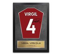Virgil Van Dijk Liverpool Shirt Display Framed - Autograph Print Football Memorabilia A3 Framed