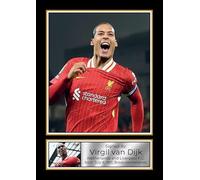 Virgil van Dijk Signed Autographed Portrait Poster Print - Liverpool F.C. Captain & Netherlands Star - Memorabilia Wall Art for Fans & Collectors, A4 Poster Print (297x210mm)