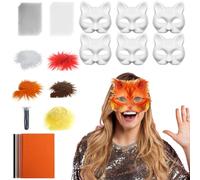 Virgin Cat Mask Kit, Animal Mask Kit, Accessory Set with Tulle and Felt for Costume Accessory for Parties Cosplay Masquerade for Women and Men