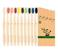 Virgin Forest 10 Pack Bamboo Toothbrushes, Biodegradable Home Compostable Soft Toothbrush, Natural Eco-Friendly Bamboo Toothbrush, BPA Free Zero Waste Oral Care for Adults & Kids