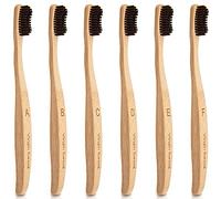 Virgin Forest Bamboo Toothbrush 6 Pack, Wavy Soft Bristles, Large Handle