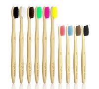 Virgin Forest Bamboo Toothbrush Set 10 Pack, 6 Adult 4 Kids