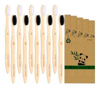 Virgin Forest Bamboo Toothbrushes, 10 Pcs Eco Friendly Biodegradable Toothbrush with Soft Bristles