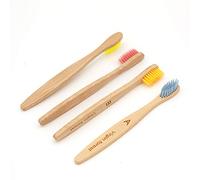 Virgin Forest Kids Bamboo Toothbrush 4 Pack, Soft Bristles, 4 Colours