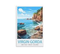 Virgin Gorda Vintage Travel Poster Tree 08x12inch(20x30cm) Print Home Bedroom Office Living Room Decor Canvas