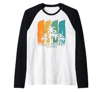 Virgin Islands Caribbean Palm Trees Beach Holiday Souvenir Raglan Baseball Tee