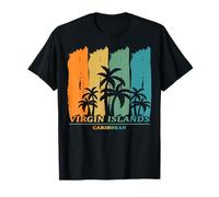 Virgin Islands Caribbean Palm Trees Beach Holiday Souvenir T-Shirt