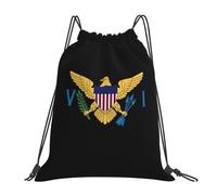 Virgin Islands Flag_Fht100013 Cinch Sack Pack Portable Sports Backpack Lightweight Swimming Bag For Running Trainer Yoga 36X42Cm