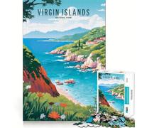 Virgin Islands National Park Jigsaw 1000 Pieces for Teenagers Memory Train Fun Clean Seamless Connection Relaxing Indoor Group Activity (38x26cm)