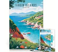 Virgin Islands National Park Jigsaw Puzzle 1000 Think Boost Game Tight Lock No Loose Pieces Interactive Brain Challenge for Home (38x52cm)