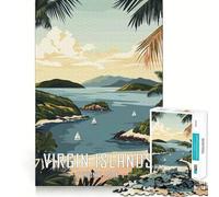 Virgin Islands National Park Poster 1000 Piece Jigsaw Puzzles for Teenagers Recall Fun Play Tight Interlock No Gaps Family Fun Night Activity (38x26cm)