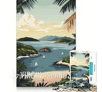 Virgin Islands National Park Poster 1000 Piece Puzzle For Adults Mind Skill Play Laser Cut for Flawless Fit Rewarding Activity for Rainy Days (38x52cm)