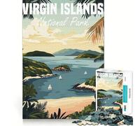 Virgin Islands National Park Poster Jigsaw 1000 Pieces for Teenagers Mind Boost Fun Zero Gap Captivating Leisure for Cozy Indoors (50x75cm)