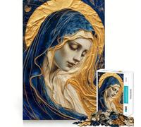 Virgin Mary 1000 Piece Jigsaws Creative Skill Toy Tight Lock No Loose Pieces Bonding Activity for Loved Ones (38x26cm)