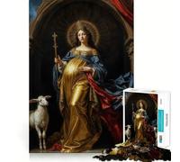 Virgin Mary 1000 Piece Teenager Puzzles Mental Focus Game Precision Cut Smooth Edges Christmas Stocking Stuffer Game (38x52cm)
