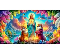 Virgin-Mary 1000 Pieces Recycled Paper Jigsaw Puzzle Impossible Hard Difficult Educational Games for The Whole for Women, Gifts for Men 38x26cm/1000pcs