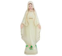 Virgin Mary - 5.91 x 1.57 inches, religious decoration, handmade stone | Sculpture of Mary weeping with a detailed rosary, centerpiece of the sacred house for the, 15 cm Luminous, Se référer