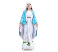 Virgin Mary - 5.91 x 1.57 inches, religious decoration, handmade stone | Sculpture of Mary weeping with a detailed rosary, centerpiece of the sacred house for the, 15 cm Blue Coat, Se