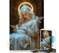 Virgin Mary Adults 1000 Pieces Puzzle Mental Fun Game Advanced Laser Cutting Tech Amusing Challenge for Waiting Time (38x52cm)