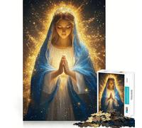 Virgin Mary Adults 1000 Pieces Puzzle Mental Fun Game Advanced Laser Cutting Tech Amusing Challenge for Waiting Time (38x52cm)