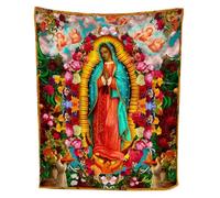Virgin Mary Blanket - 150 x 100 cm, Warm Sofa Throw, Christian Prayer Blanket, Soft Religious Throw for Relaxation and Meditation | Owners Collectors Living Room Adult Sofa-