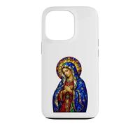 Virgin Mary Blue Medieval Gothic Cathedral Art Mosaic Style Case for iPhone 13 Pro