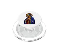 Virgin Mary Blue Medieval Gothic Cathedral Art Mosaic Style PopSockets PopGrip for MagSafe